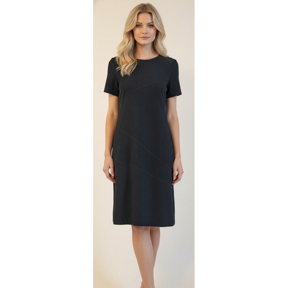 Maren Vintage Micro Suede Black Dress Size 14 Back Zipper‎